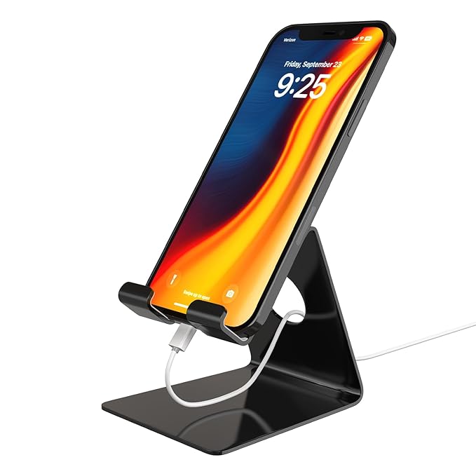 Amazon Basics Desktop Mobile Stand/Phone Mount | Tabletop Holder for Phones and Tablets