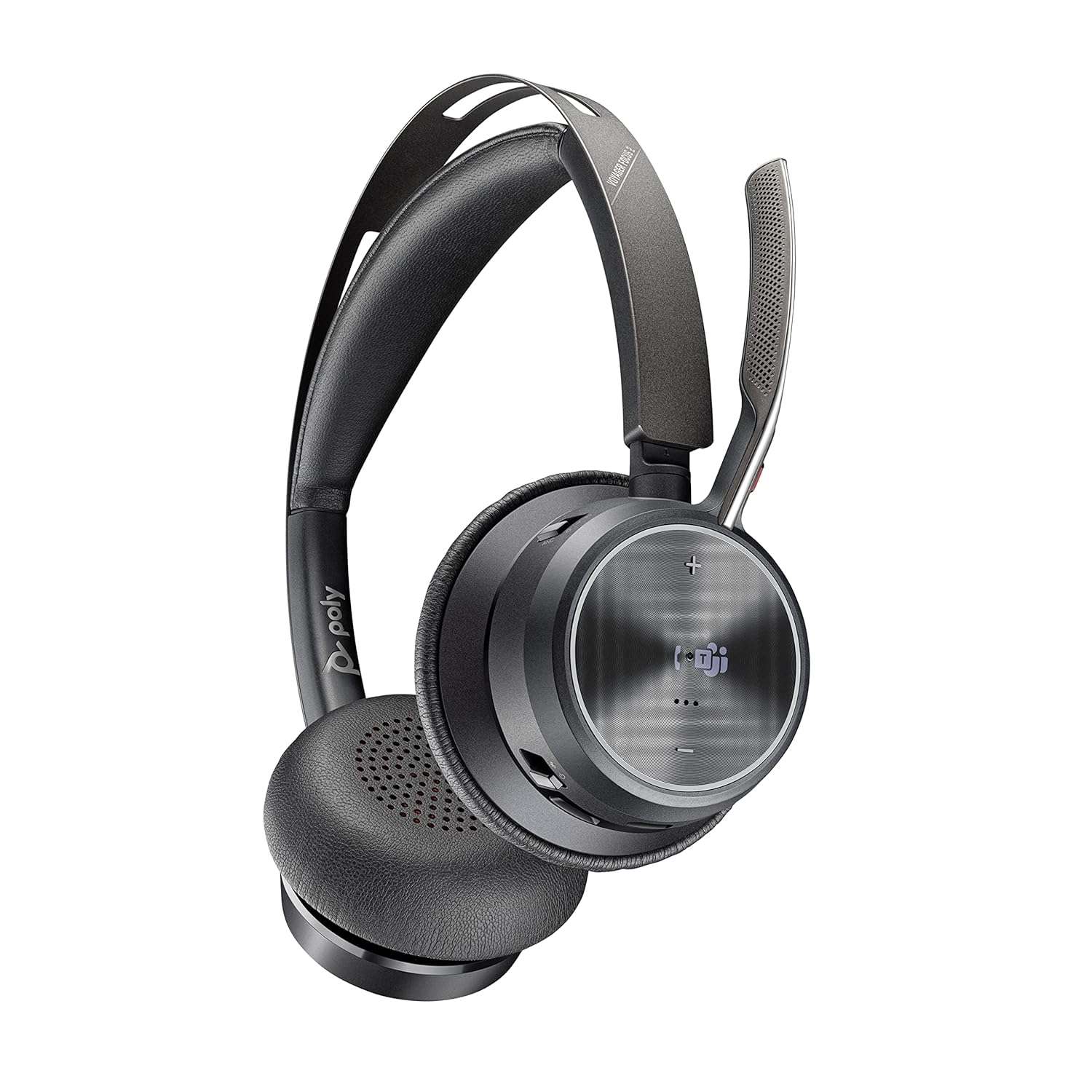 Poly-Voyager Focus 2 Uc USB-A Headset (Plantronics)-Bluetooth Dual-Ear (Stereo) Headset with Boom Mic-USB-A Pc/Mac Compatible-Active Noise Canceling-Works with Teams (Certified), Zoom & More-On Ear