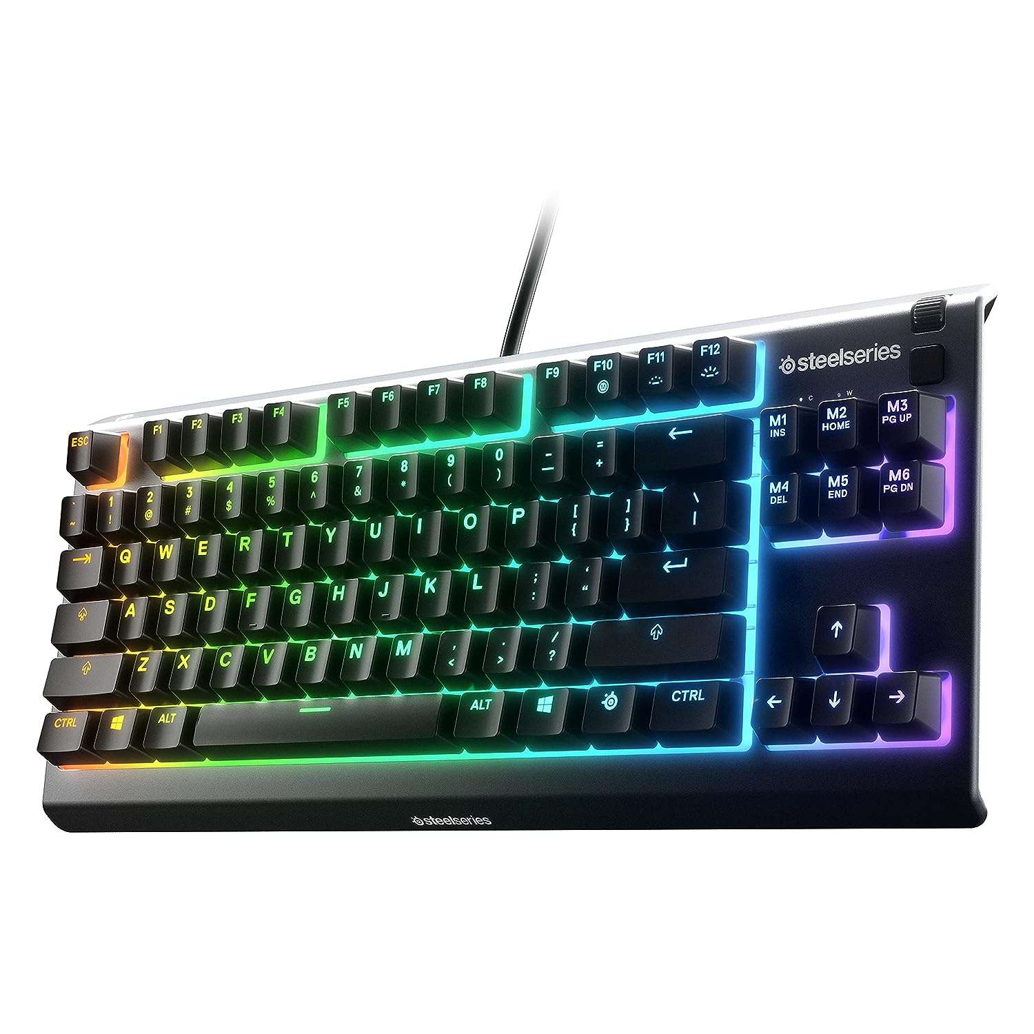 SteelSeries Apex 3 Tkl - RGB USB Gaming Keyboard - Tenkeyless Compact Esports Form Factor - 8-Zone RGB Illumination - Ip32 Water & Dust Resistant - American QWERTY Layout