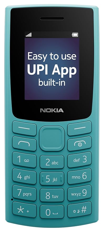 Nokia All-new 105 Single Sim Keypad Phone with Built-in UPI Payments, Long-Lasting Battery, Wireless FM Radio | BLUE