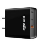 Amazon Basics High Power 65W Mobile/Laptop Charger Dual Port Output with Type-C Charging Cable (Black)