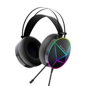 Zebronics Zeb-Blitz USB Gaming Wired Over Ear Headphones with Dolby Atmos, RGB LED, Windows Software, Simulated 7.1 Surround Sound, 2.4 Meter Braided Cable, Flexible mic, Ear Cushions with mic