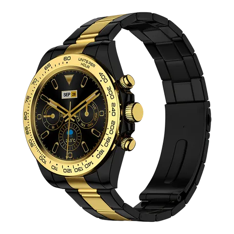 Fire-Boltt Blizzard Smartwatch with Bluetooth Calling (32.5mm HD Display, IP67 Water Resistant, Gold Black Strap)